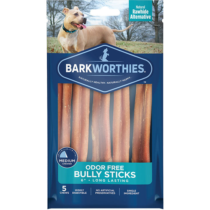 Barkworthies Odor-Free 6" Bully Sticks 5pk