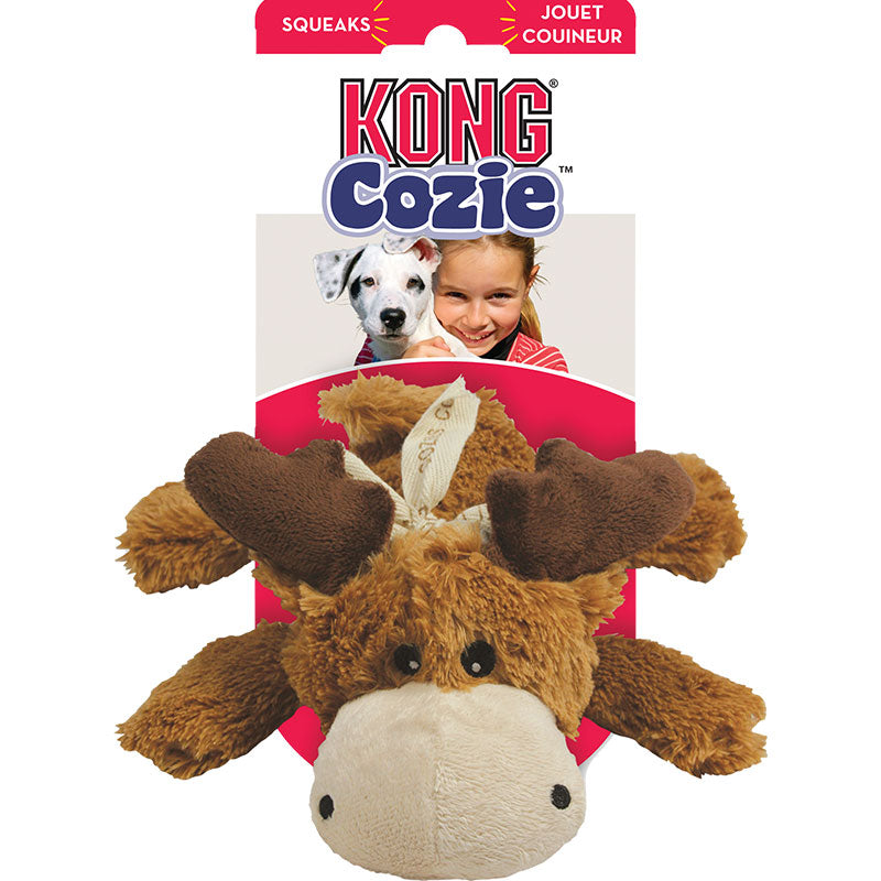 The KONG Cozie™ Marvin Moose Squeaker Dog Toy