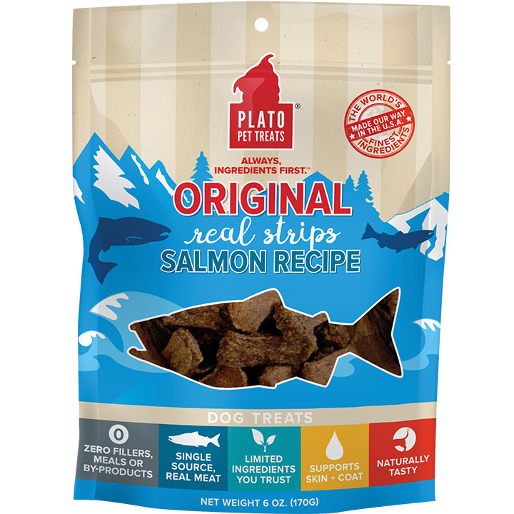 Plato Real Strips Salmon Dog Treats