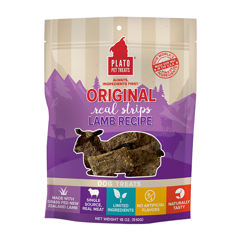 Plato Real Strips Lamb Meat Bar Dog Treats