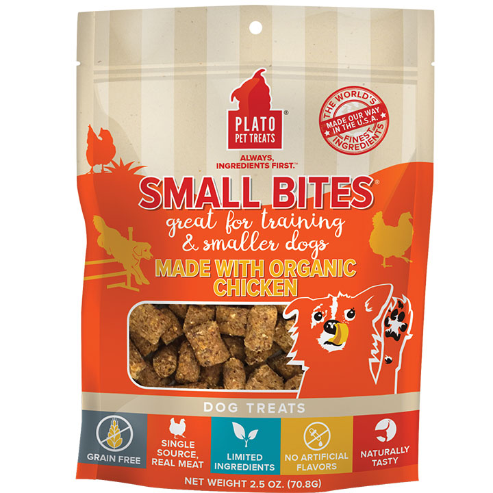 Plato Small Bites Organic Chicken Dog Treats