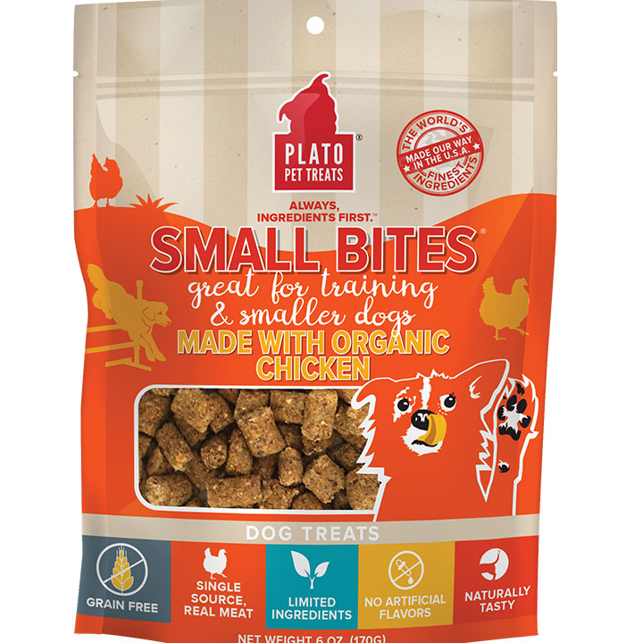 Plato Small Bites Organic Chicken Dog Treats