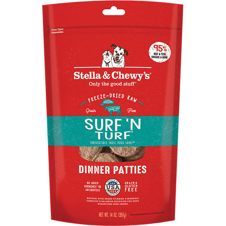 Stella and Chewy's Surf ‘N Turf Freeze-Dried Raw Dinner Patties