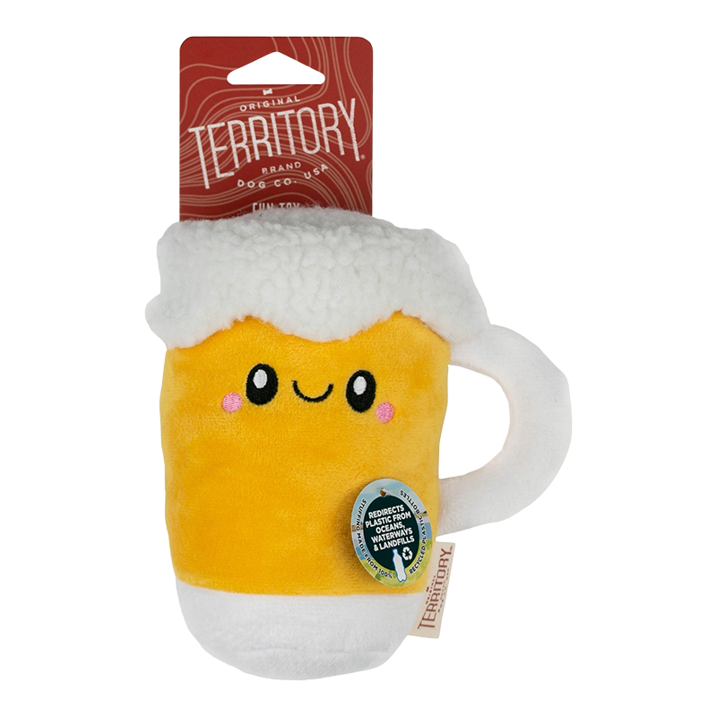 Territory Brand Beer with Squeaker Dog Toy