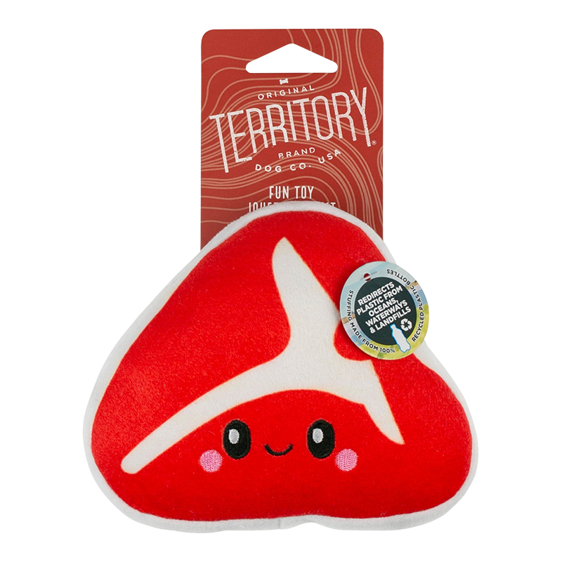 Territory Brand Steak with Squeaker Dog Toy