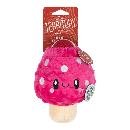 Territory Brand 2 in 1 Mushroom with Ball Dog Toy