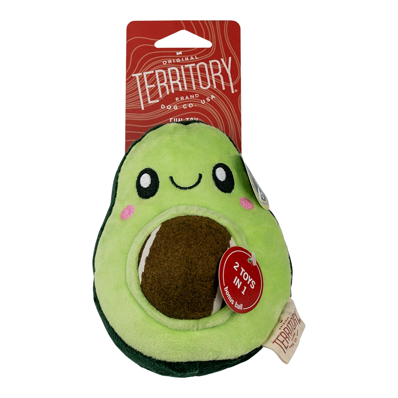 Territory Brand 2 in 1 Avocado with Ball Dog Toy