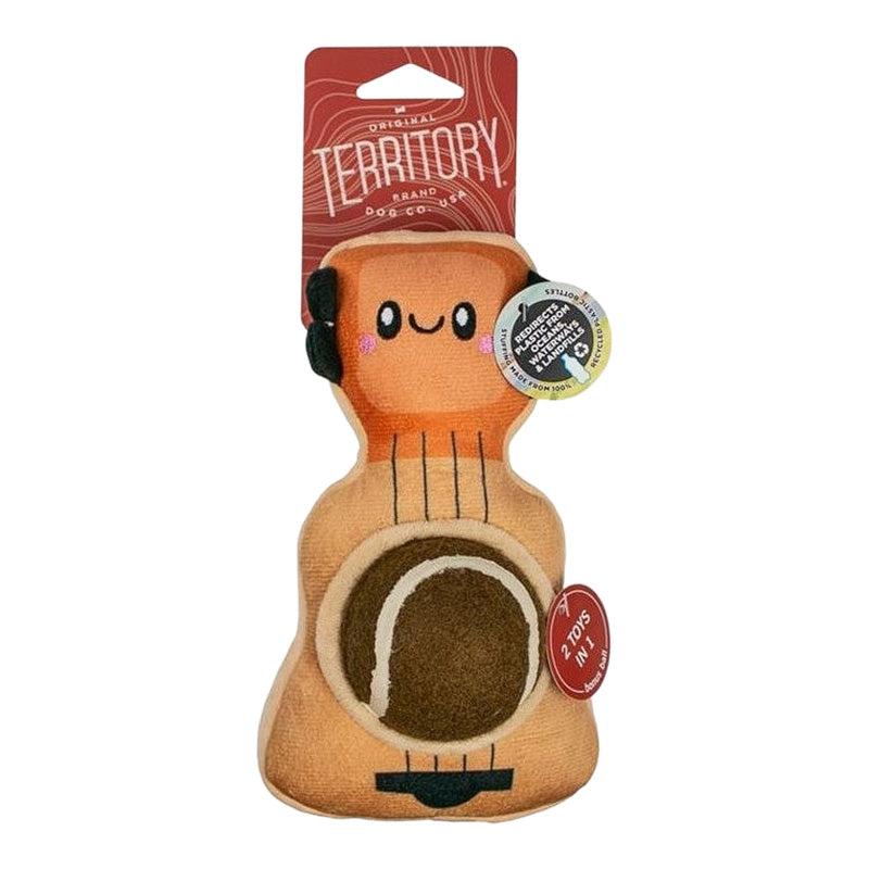 Territory Brand 2 in 1 Plush Guitar with Ball Dog Toy